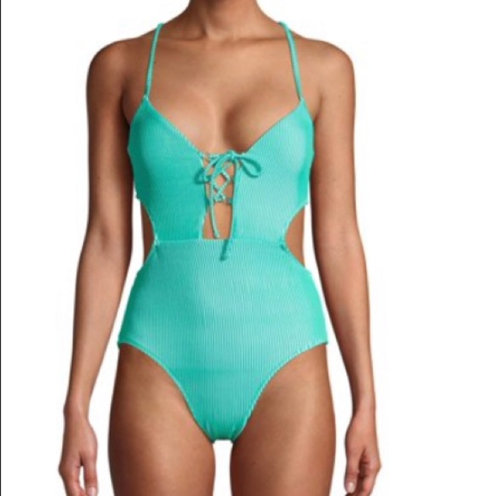 Mint/Jade ribbed one piece swim suit 🌴NWT🌴